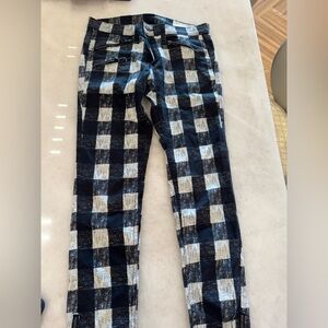 rag & bone Black and White Checkered Skinny Jeans